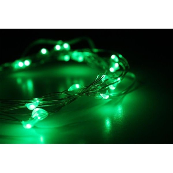 Perfect Holiday Battery Operated Copper 20 LED String Light Green 600017
